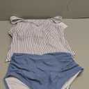 Eomenie Two Piece Tankini Swimsuits for Women Tummy Control Bathing Suits U Back Swim Tank Top with High Waisted Bottom (Blue and White Strip), M