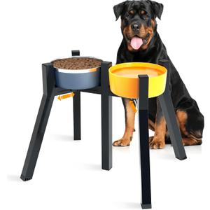 Elevated Dog Bowl Stand for Large Dogs, Adjustable Raised Dog Bowls 7-10.6", Dog Food Water Bowl Stand,13.7'' Tall,Bowl Not Included