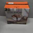 E-far Mixing Bowls Set of 5, Stainless Steel Salad Mixing Bowl with Transparent Lid, Metal Nesting Bowl Attach with 3 Graters for Kitchen Prepping/Serving/Baking/Storage, 4.6/2.6/1.5/1/0.7 QT - Black