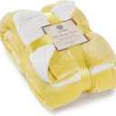 Genteele Sherpa Throw Blanket Super Soft Reversible Ultra Luxurious Plush Blanket, 50 x 60 inches, Yellow/White