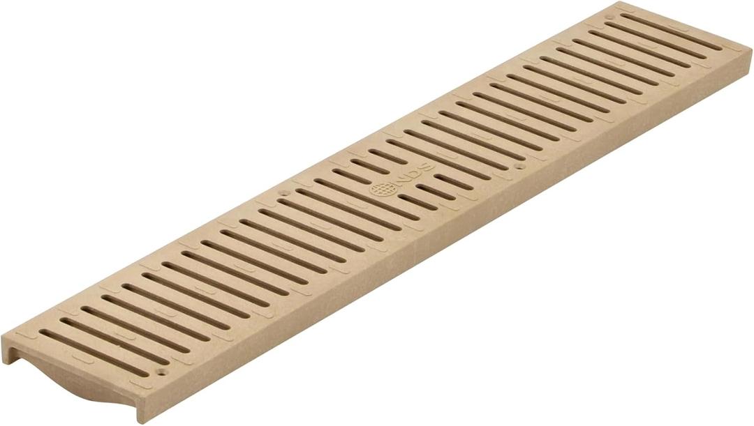 NDS 244 Spee-D Channel Drain Grate, Plastic, 4-1/8-Inch wide X 2-Feet long, for Driveways, Patios, Pool Decks and Commercial Areas, Sand