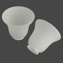 2 Pack Frosted Ribbed Glass Shade, Bell Shaped Light Fixture Replacement Globe or Cover with 2-1/8-Inch Fitter for Ceiling Fan Light Chandelier Wall Sconce, G0016