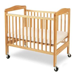 LA Baby Compact Non-Folding Wooden Window Crib, Natural
