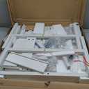 ODK 24x24 Inch Bar Table with Power Outlets & Storage, Modern Counter Height Pub Table with Sturdy Legs for Kitchen & Dining, High Top Console Indoor Table, White