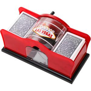 Frcctre Manual Card Shuffler 2 Deck with Hand Crank, Manual Poker Card Shuffler Cards Mixer Machine for Standard Size Playing Cards