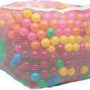 Amazon Basics BPA Free Ball Pit Balls with Storage Bag, Crush-Proof Plastic for Toddlers Kids 12+ Months Play, 6 Bright Colors, Pack of 1000