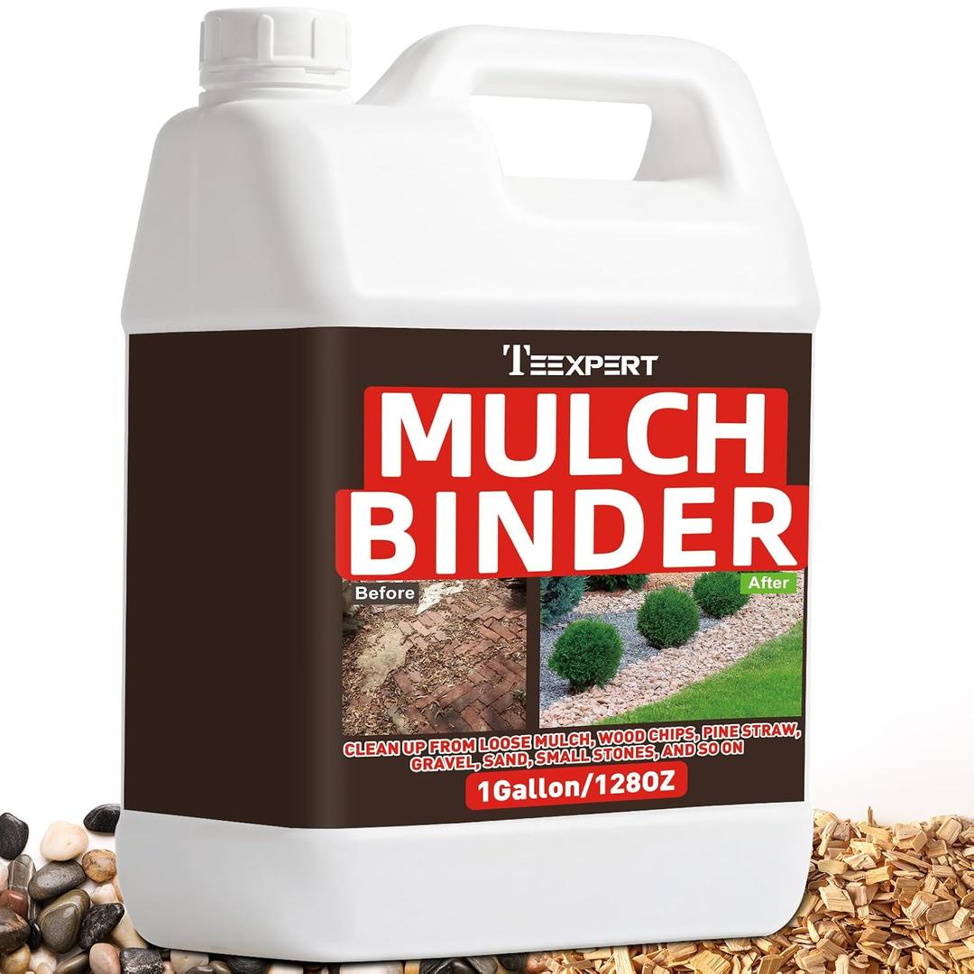 Teexpert Mulch Binder for Landscaping: 1 Gallon Rock Glue for Landscaping & Gravel Binder - Max Strength, Long Lasting Hold, Permeable Adhesive to Lock Pea Gravel, Stones, Rubber Mulch & Pine Straw