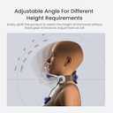 Adjustable Neck Brace with Rotatable Head Support Forward Head Posture Corrector, Ergonomic Cervical Collar for Neck Support, Posture Alignment, and Daily Neck Stretching (White)