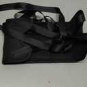 1 Pack No-Collapse Airplane Foot HammockAdjustable Foot Hammock for Plane Travel with Thick Bamboo Base, Lightweight Travel Footrest for Office, Flights(Black)