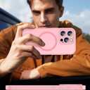 2 x SPIDERCASE Designed for iPhone 15 Pro Max Case, Magnetic Translucent [2 Tempered Glass Screen Protector] [Full Camera Protection] Anti-Fingerprint Anti-Scratch for iPhone 15 Pro Max 6.7, Pink