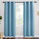 NICETOWN Teal Blue Blackout Curtains 78 inches Length for Bedroom, 2 Panels, 42" Wide, Thermal Insulated Decoration Drapes for Office Window