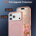 SUPFINE Magnetic for iPhone 17 Pro Max Case (Compatible with MagSafe)(Military Grade Drop Protection) Translucent Matte Shockproof with Anti-Fingerprint Phone Cover,Pink