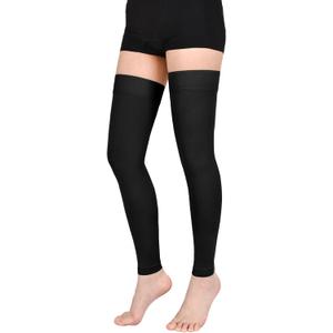 Thigh High Compression Stockings for Women Men, 20-30mmHg Footless Graduated Compression Socks with Silicone Band, Medical Support Sock for Varicose Veins, Edema, Post-Surgery, Sports (X-Large, 1 Pair-Black)