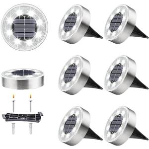 Jyoiat Mulit-Purpose Solar Ground Lights Outdoor - 8 Pack IP68 Waterproof Solar Powered Deck Lights Outdoor Landscape Lights for Patio Yard Pathway Walkway Driveway Garden(Cool White)