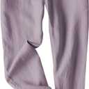 Tanming Linen Pants for Women Summer Casual High Waisted Drawstring White Beach Pant (Medium, Purple)