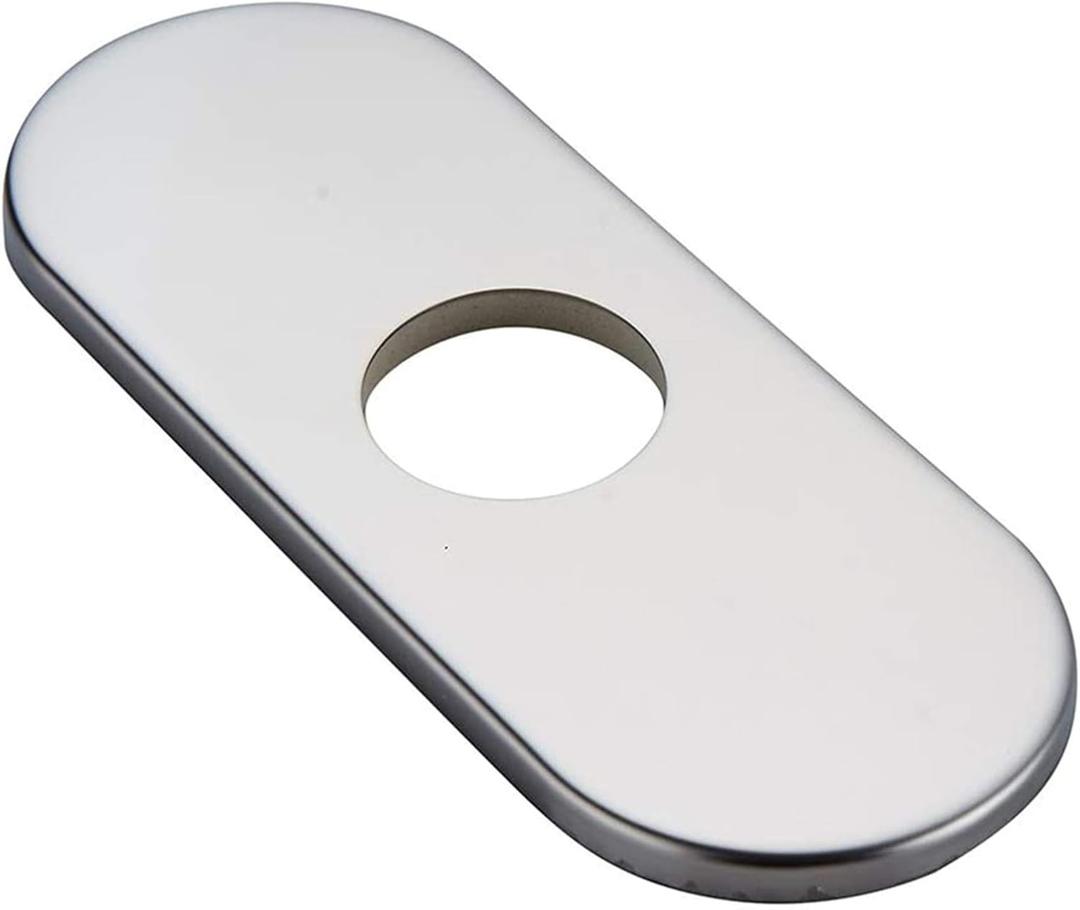 3 x Wovier Faucet Plate, Brushed Nickel Sink Hole Cover Plate, 6" Circular Escutcheon Plate 304 Stainless Steel Deck Plate for 1 or 3 Hole Bathroom or Kitchen Sink Faucet Mixer Tap