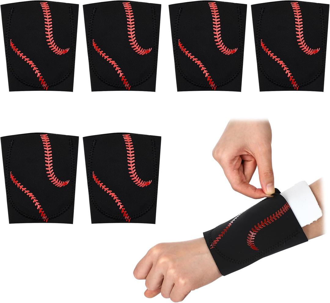Soulchen Baseball Catchers Wrist Guards with 3mm Panel Shield Protective EVA Sports Wrist Protector for Batting and Fielding Youth Teens Adults (Black)