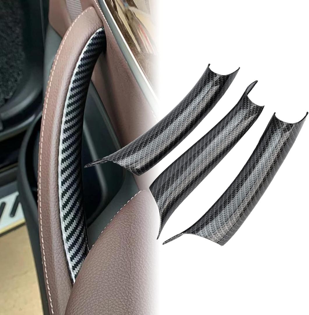 Door Pull Handle Covers Compatible with BMW X5 Series F15/F85 2014-2018, BMW X6 Series F16/F86 2015-2018 (3PCS) (Carbon Fiber)