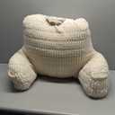 Reading Pillow for Sitting in Bed, Large Backrest Reading Pillow with Arm Rest, Back-Rest Support Cushion for Sit Up on Couch, Sofa, and Floor, Dorm Essentials (Cream Corduroy, Large(19"))