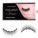 Full Out Glam Champion Charm Magnetic Lashes, Premium Reusable Magnetic Eyelashes, Refined Natural Look, No Glue Needed, Instant Application, Strong Performance Ready Hold, Contains One Set of Lashes