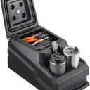 KEMIMOTO UTV Center Console Armrest Storage Box Compatible with 2017-2026 Can AM Defender & Max HD5/7/8/9/10 Universal Fit Bench Seat Console with 2 Cup Holders
