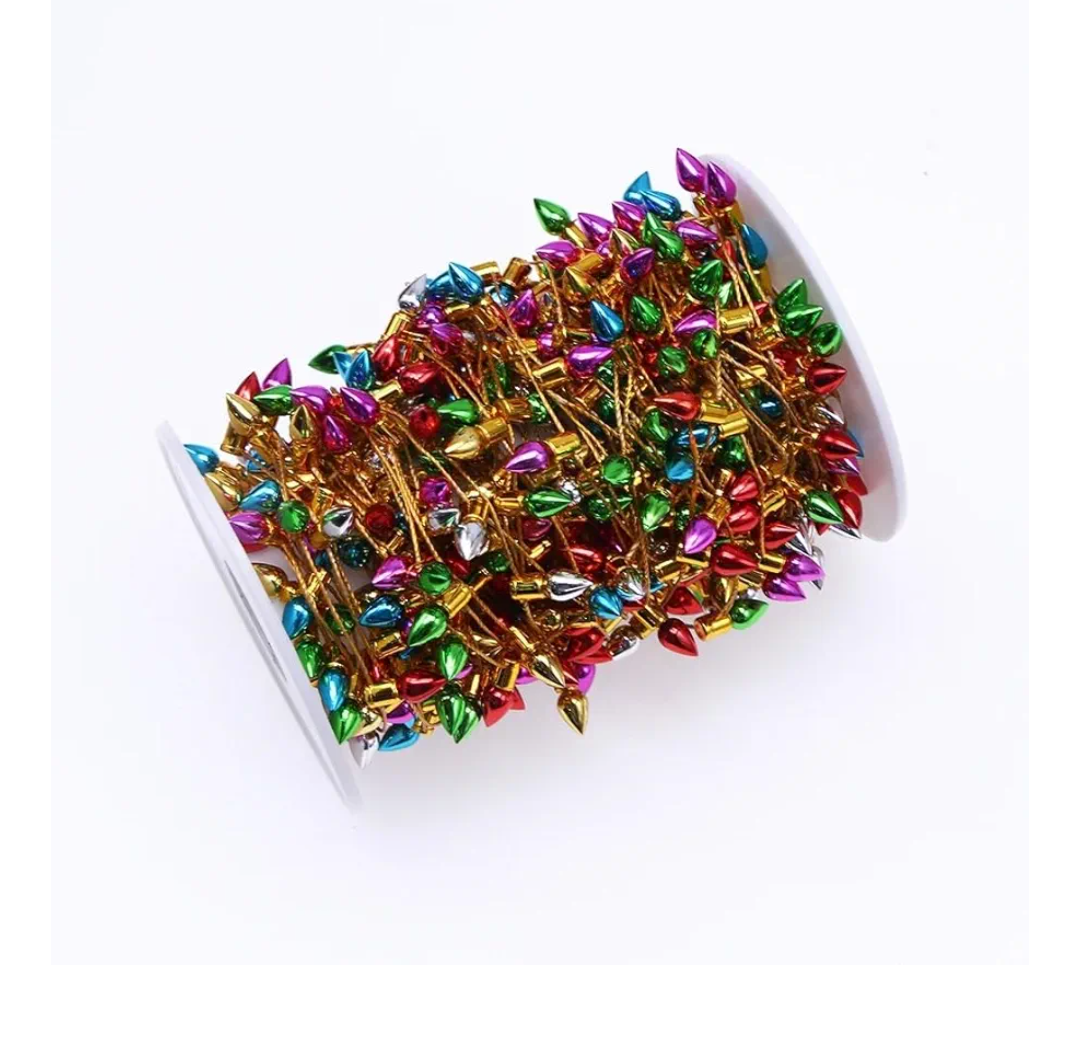 Christmas Crafts Accessories 50cm Colorful Christmas Fairy Lights Fake Light String Dollhouse Decor Miniature Craft Furniture Accessory Pretend Play Toy(Gold-50cm)