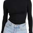 Trendy Queen Women's Turtleneck Long Sleeve Shirts Fall Fashion Basic Thermal Underwear Tops Winter Clothes 2025 (Small, Black)