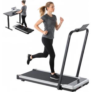 Walking Pad Treadmill, 3 in 1 Portable Under Desk Treadmills for Home Small Space, Quiet Compact Folding Treadmill with Remote Control, 320 LBS Capacity, Glossy Silver