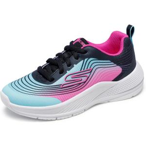 Skechers Kids Microspec Advance Sneaker, Aqua/ Purple, 11 Little Kid