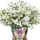 7-Pcs 21 Secure-Stem Realistic Artificial White Babys Breath (Gypsophila) Flowers with No-Shedding Design  Perfect for Wedding Centerpieces, Home Decor & Vase Fillers