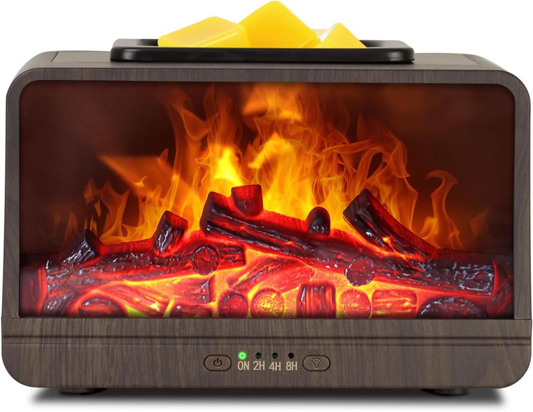 Wax Melt Warmer Burner Electric Fireplace Essential Oil Burner Wax Warmer Fragrance Wax Melter Warmer Scented Flame Light with 4 Timer Auto Shut Off for Home Office Bedroom Bathroom Gift & Decor