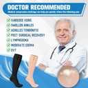 15-20 mmHg Zipper Compression Socks for Women & Men, Close Toe Medical Grade Compression Stockings Knee High, Zip Up Compression Socks for Varicose Veins, Edema, Pregnancy, 1 Pair, Beige 2XL