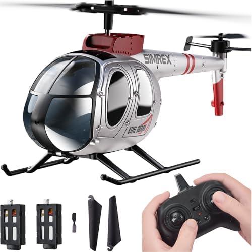 SIMREX RC Helicopter, Remote Control Helicopter Toy for Kids & Beginners, Altitude Hold, 2 Speeds,2 Batteries, Gift for Kids Boys Girls