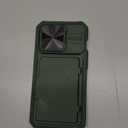 for iPhone 15 Pro Case Wallet with Card Holder (4-5 Cards) & Slide Camera Cover & Kickstand, Military Grade Drop Protection Rugged Shockproof Protective Phone Case for iPhone 15 Pro 5G, Green