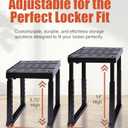 Locker Organizer Shelf Adjustable Width and Height, Stackable, Ideal Locker Shelf for School, Office, Gym Lockers, or Even Kitchen Cabinets & Under Sink Organization (Black 1 Pack)
