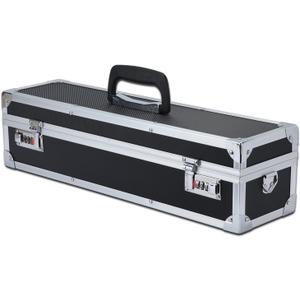 Chefs Knife Case Aluminum Hard Case with Dual Combination Locks Cultery Carrier Portable Knife Organizer Block Holders Protectors With 8 Slots Can Hold Home Black