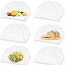 (6 Pack) Pop-Up Outside Picnic Mesh Food Covers Tent Umbrella for Outdoors and Camping Food Net Cover Keep out Flies Mosquitoes Ideal for Parties BBQ, Reusable and Collapsible 17 x 17inches
