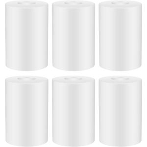 Teenyyou 6 Pcs White Frosted Glass Shade Replacements for Pendant Light Fixtures Glass Lamp Shade Cover, 1-5/8 Inch Fitter E26 Base, 4 w x 6 h, Replacement Lamp Globe for Chandelier Wall Sconce