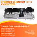 Upgraded Aluminum Engine Valve Cover Compatible with 2005-2014 Volkswagen Jetta 2006-2009 Rabbit 2010-2014 Golf 2012-2014 Passat 2006-2018 Beetle 2.5L Replaces # 07K103469D