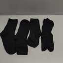 4 Pack Kids Crew Socks Youth Girls Boys Soft Cotton Seamless Toe Socks for School Uniform Dress (Black, M)