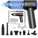 Car Vacuum Portable Cordless, 21000PA 4 in 1 Suck/Blow/Pump/Charger 120W Handheld Car Vacuum Cleaner and Air Duster, Brushless Motor Multi-Nozzles for Home Office Grey