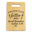Personalized Great Grandma Wooden Cutting Board, Grandma Gift, Mother's Day Gift for Grandma, Everything Tastes Better When Grandma Makes It