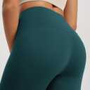 ODODOS 2-Pack High Waist Workout Capris for Women, 19" Tummy Control Athletic Running Cropped Leggings, Black+Forest Teal, Small (S)