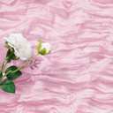 Bailarina 12 Pack Cheesecloth Table Runner 17x108 Inch Long Gauze Cheese Cloth 9ft Wrinkled Sheer Table Runner for Wedding Reception Birthday Party Table Decoration (Pink)