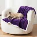 Waterproof Dog Blanket for Small Dog  Double Sided Washable Cat Puppy Blanket, Soft, Warm, Pet Throw Essentials, Purple White M(4028)"