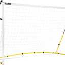 SKLZ Quickster Soccer Goal - Portable Goal for Backyard & Field - Durable Tension-Tite Frame & Heavy Gauge 2-Ply Net - Adjustable Click-Lock Poles, Metal Stakes - Carrying Case with Handle 8x5ft