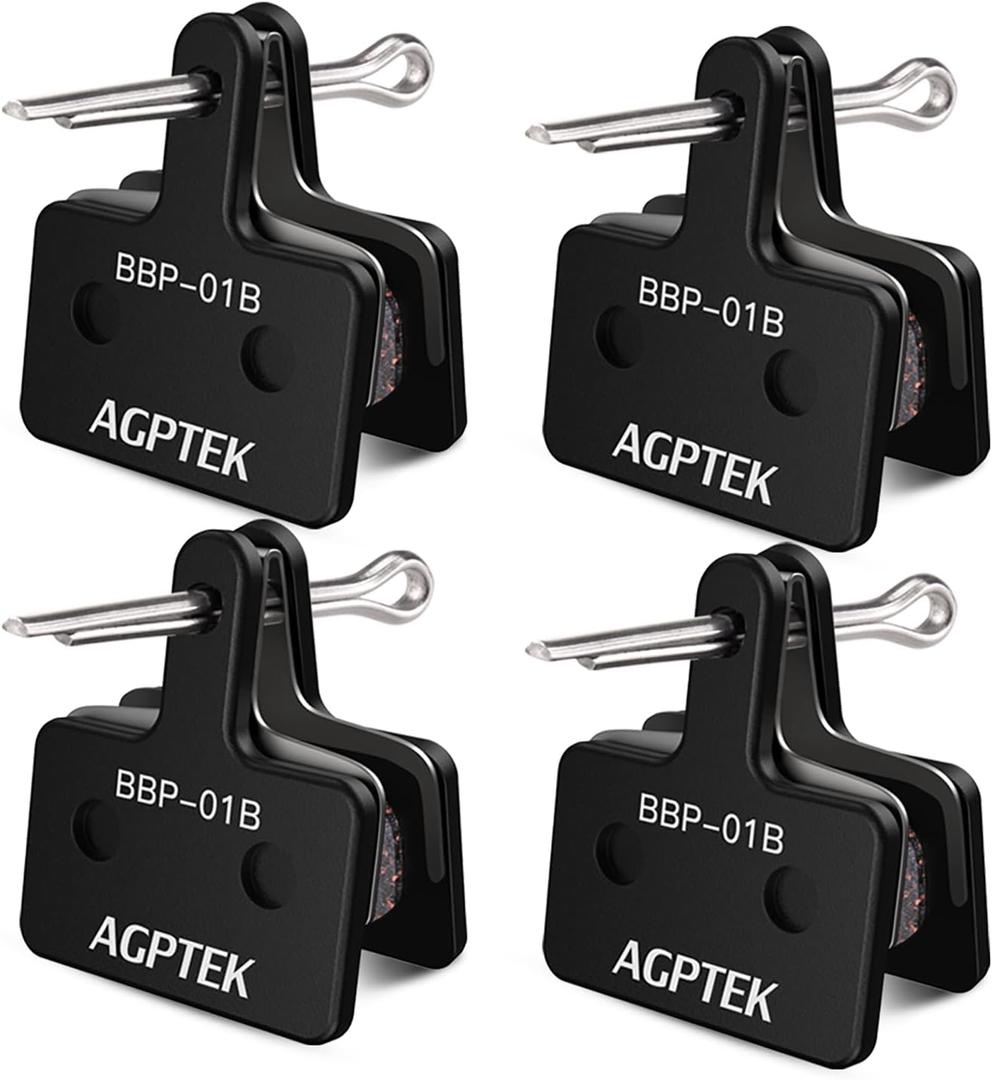 AGPTEK Bike Brake Pads, High-Performance Brake Pads, Disc Brake Pads & Spring (Semi-Metallic&Resin) for Mountain Bike Disc Brakes,Bike Pads Compatible with TRP Tektro Shimano Deore Br