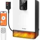 GiveBest Smart Wall Heater, 1500W Fast Heating Electric Space Heater for Indoor Use, 3 Heating Modes, Adjustable Thermostat, 24H Timer, Easy Mounted for Bedroom, Office, Home, White