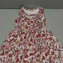 HINTINA Toddler Little Girls Dress And Cardigan Sets 2 Piece Floral Print Sleeveless Dress and Long Sleeve Cardigan Set, Size 130