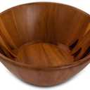 Acacia Wood Salad Serving Bowl Set  Large Wooden Bowl with Forks for Salads, Fruits & Meals  Easy to Clean, Food-Safe, Perfect for Entertaining & Gift Giving